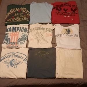 Lot of Johnson Motors motorcycle t-shirts